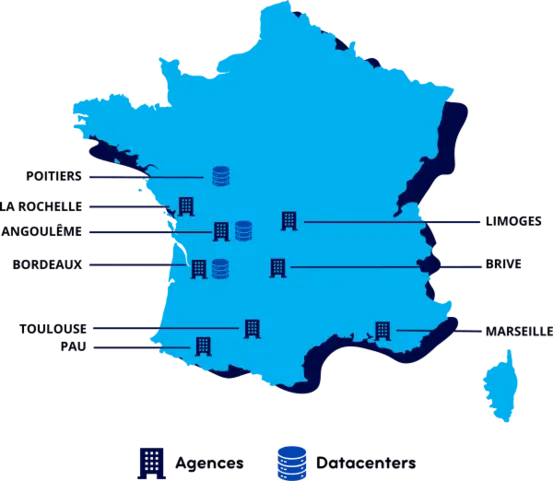 Carte France agences et hébergements