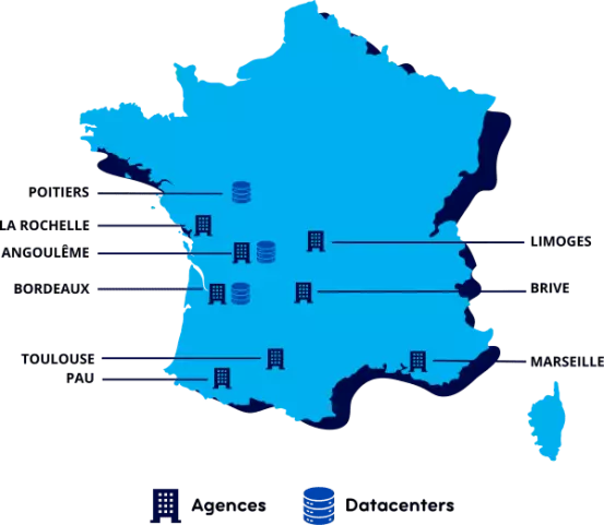 Carte France agences et hébergements